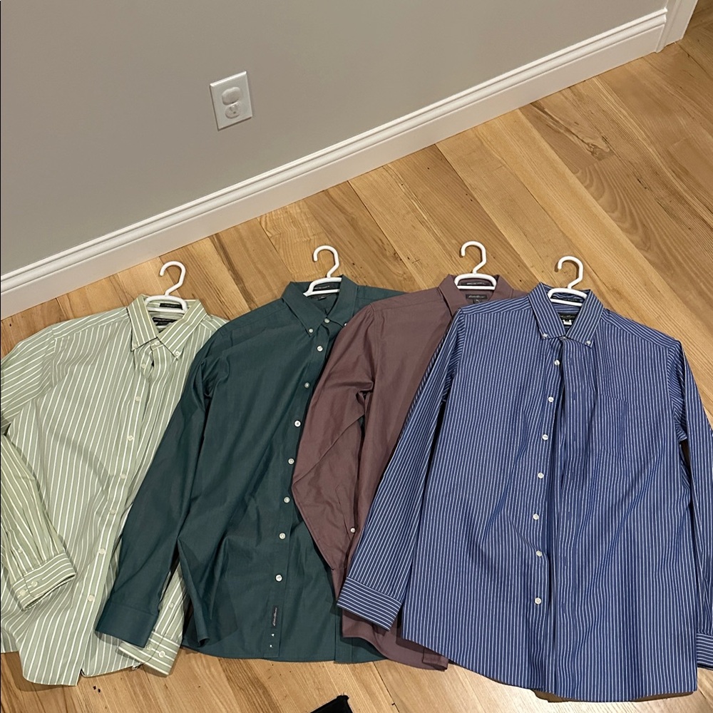 EDDIE BAUER Men’s TALL LARGE Lot of 4 Dress Shirts